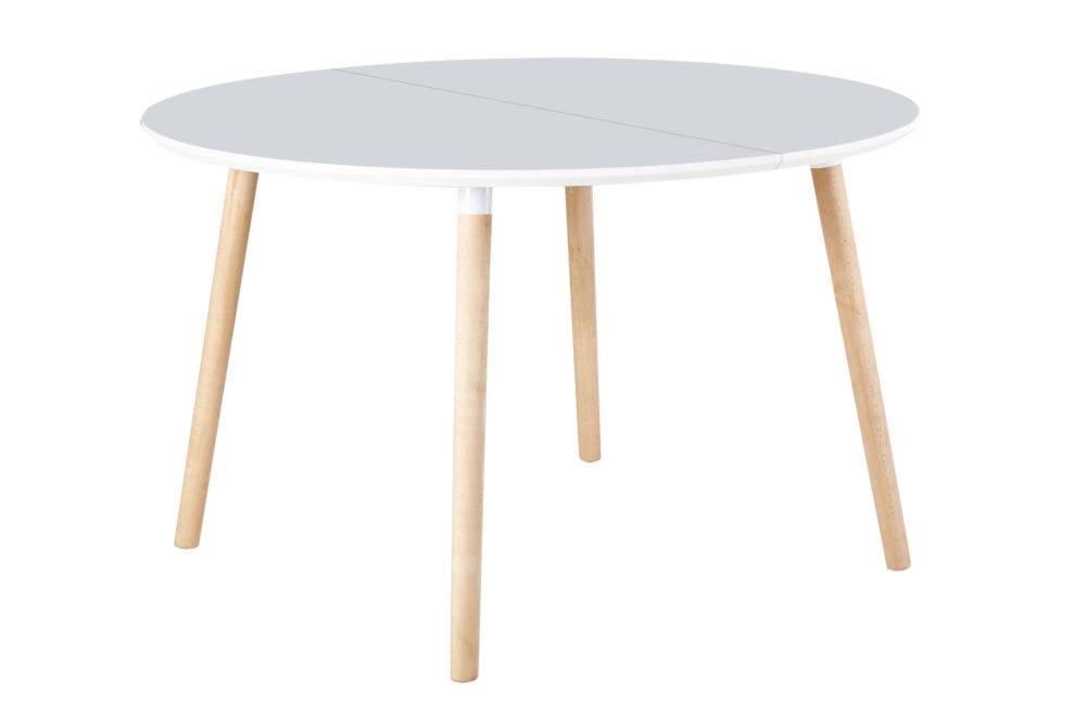 Mesa Comedor Extensible Nordika 100 - 140 - 180 Cm Blanco / Haya.