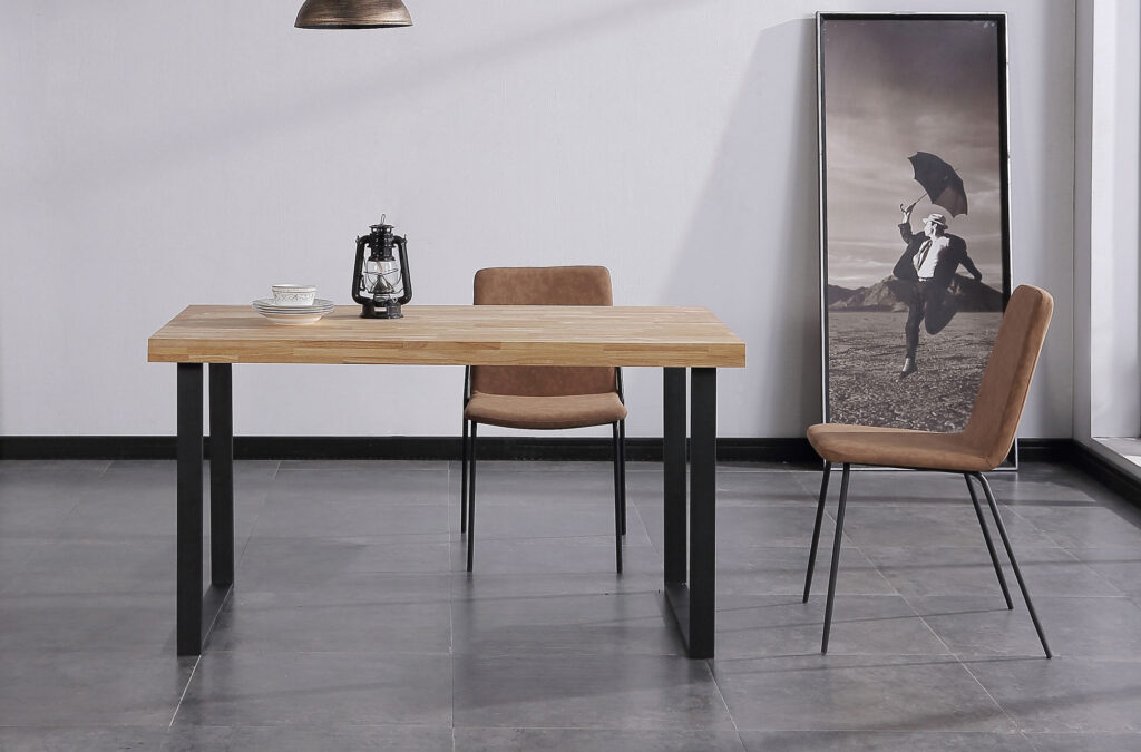 Mesa comedor fija natural roble Nordish / negro