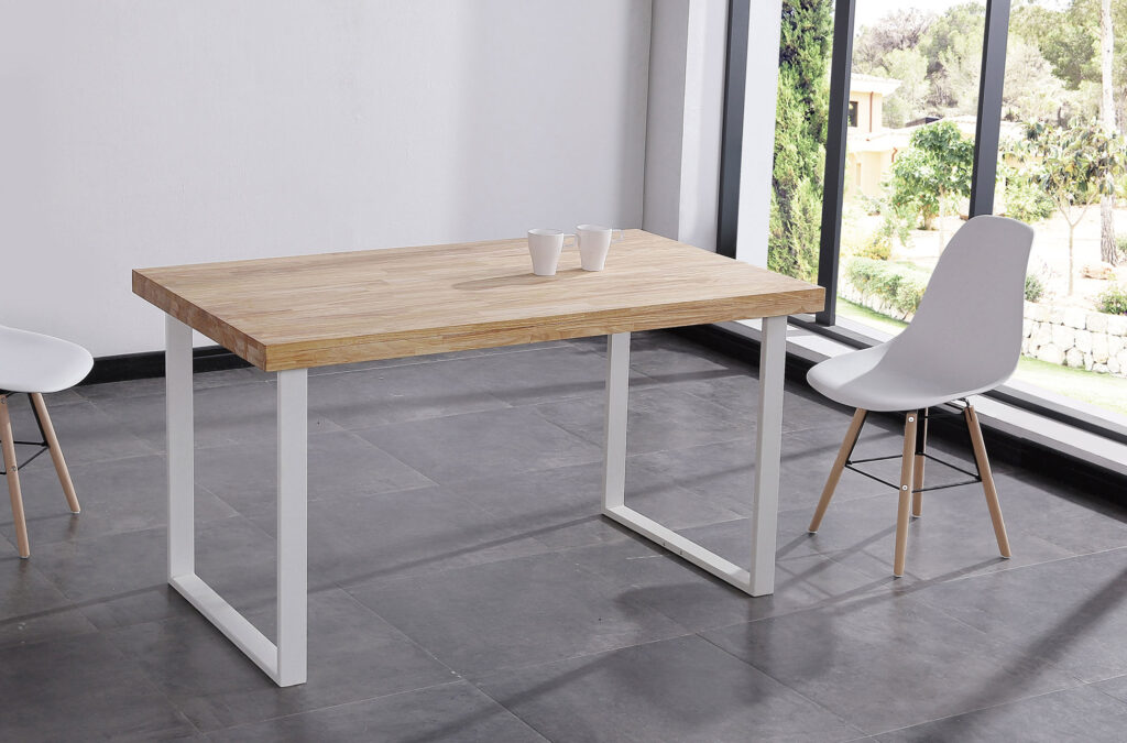 Mesa comedor fija natural roble Nordish / blanco