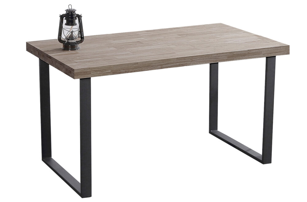 Mesa Comedor Fija Natural 140 X 80 Cm  Roble American / Negro.