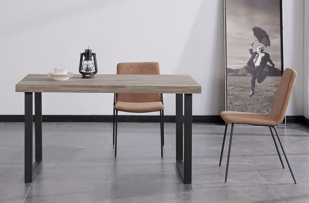 Mesa comedor fija natural roble American / negro