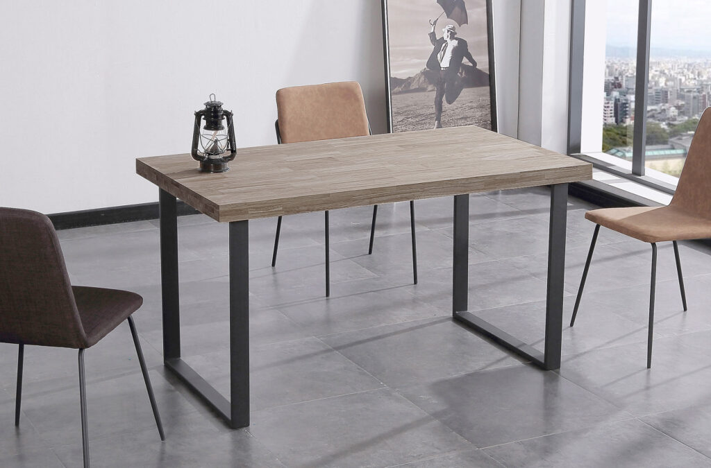 Mesa comedor fija natural roble American / negro