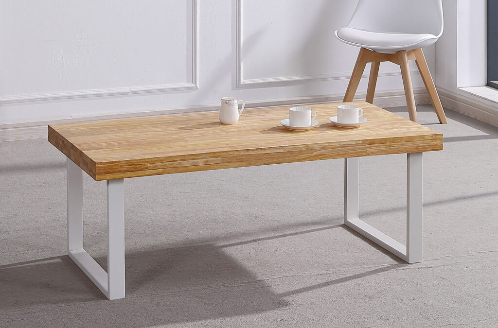 Mesa centro natural roble Nordish / blanco
