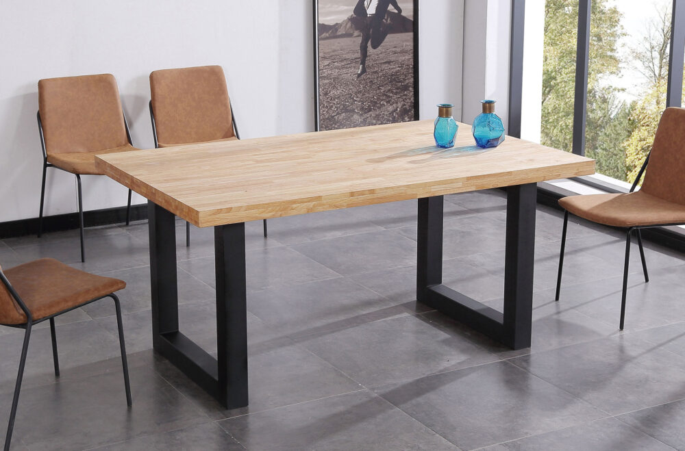 Mesa Comedor Fija Loft 160 X 100 Cm  Roble Nordish / Negro.