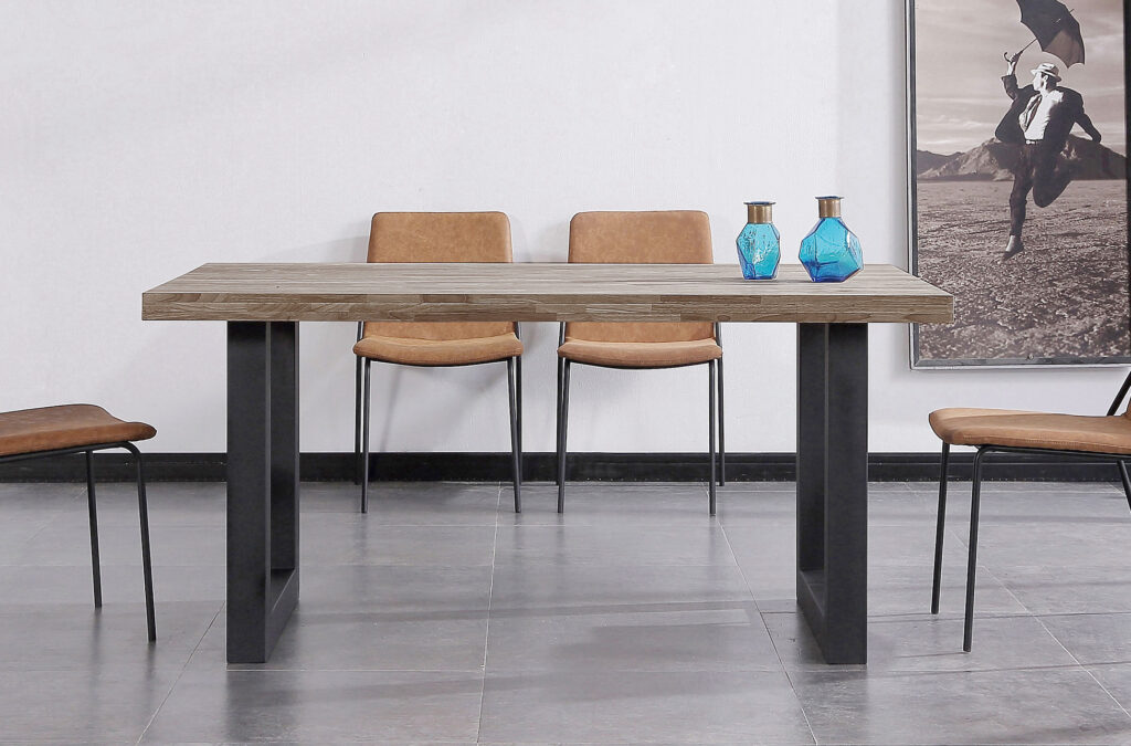 Mesa comedor fija Loft roble American / negro