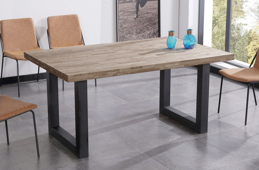 Mesa comedor fija Loft roble American / negro