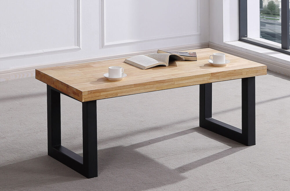 Mesa Centro Elevable Loft 120 X 60 Cm Roble Nordish/ Negro.