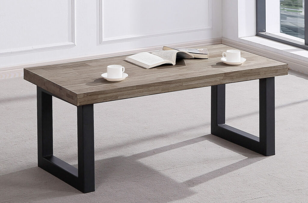 Mesa centro elevable Loft roble American / negro