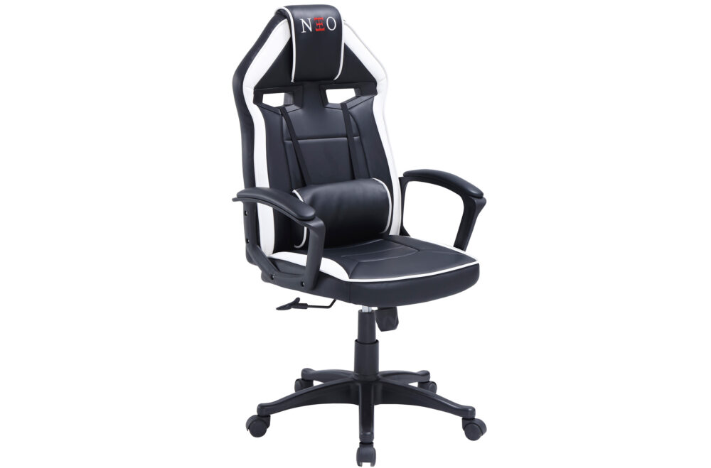 Sillón Giratorio Neo Advance Regulable En Altura Símil Piel Negro / Blanco.