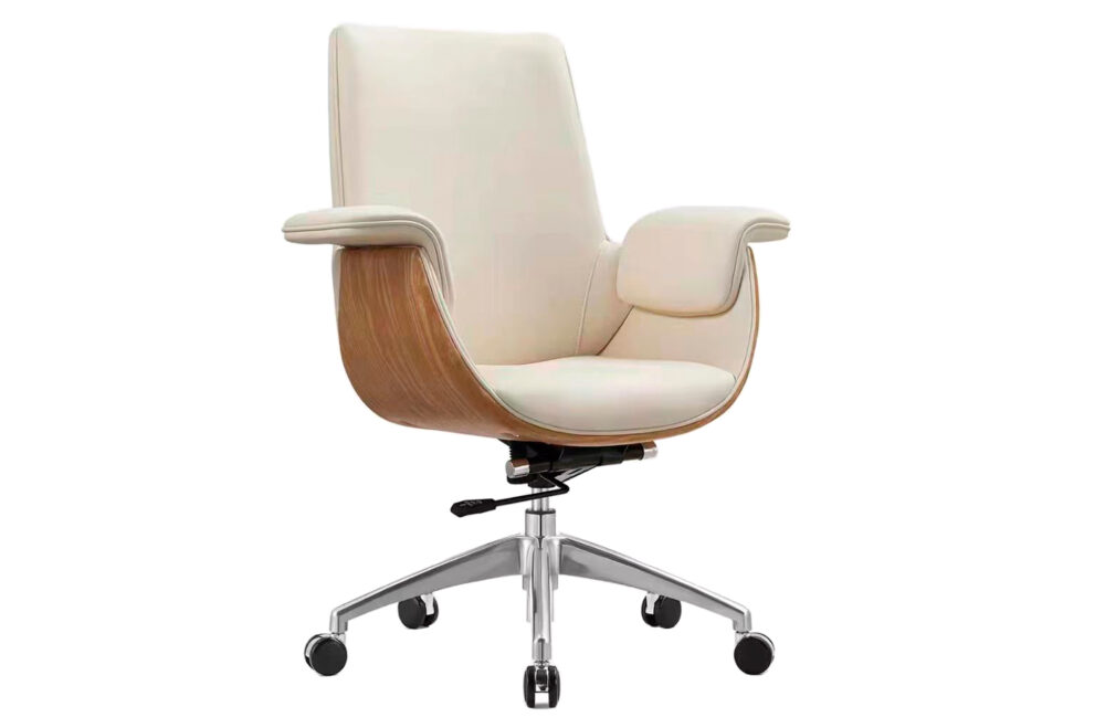 Sillón Giratorio Omega Bajo / Simil Piel Crema