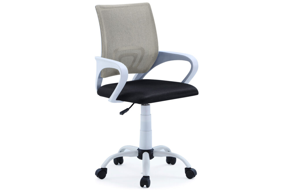 Silla Giratoria Line Red Transpirable Negro / Gris Claro  Estructura Blanca.