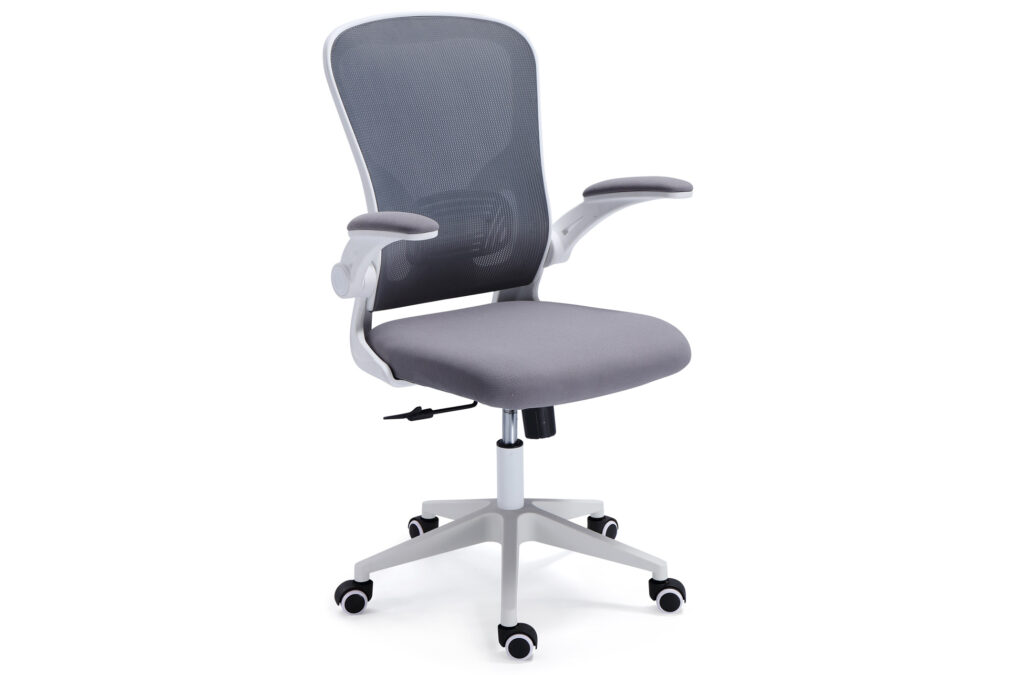 Silla giratoria Lexi red transpirable gris / estructura blanca