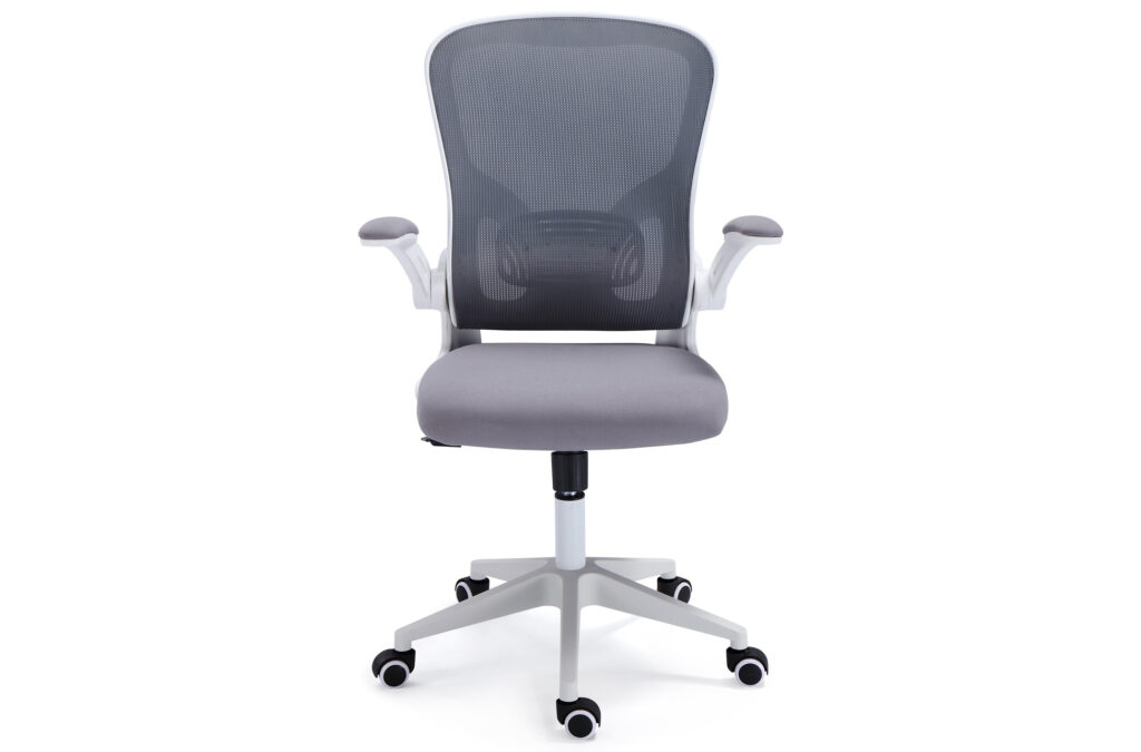 Silla giratoria Lexi red transpirable gris / estructura blanca