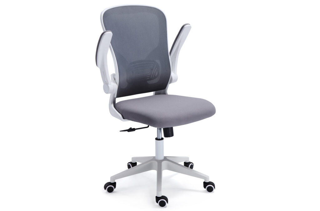 Silla giratoria Lexi red transpirable gris / estructura blanca