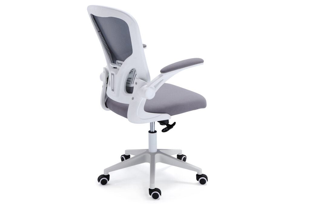 Silla giratoria Lexi red transpirable gris / estructura blanca