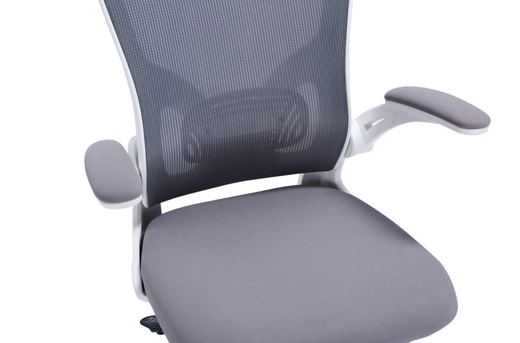 Silla giratoria Lexi red transpirable gris / estructura blanca