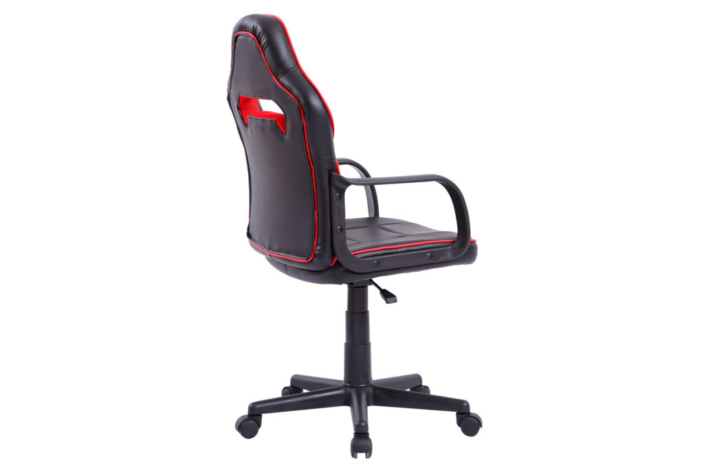 Sillón giratorio Xtr Junior símil piel negro – Detalles en Rojo
