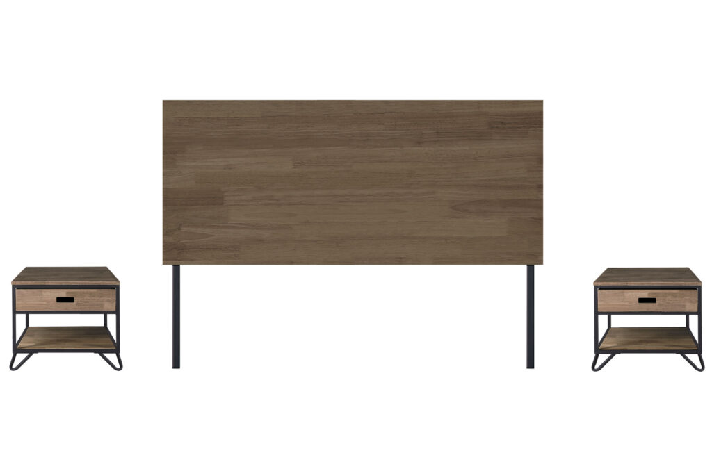 Cabecero cama 100 Industrial roble American / negro