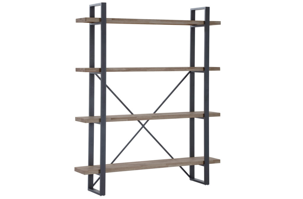 Estantería alta Plank roble American / negro