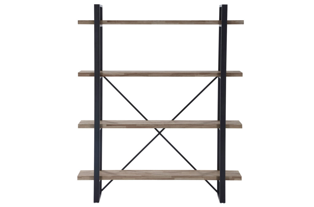 Estantería alta Plank roble American / negro