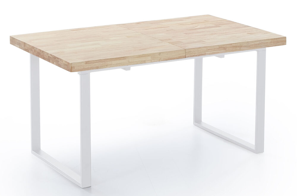 Mesa Comedor Extensible Natural 140 - 180 X 80 Cm Roble Nordish / Blanco