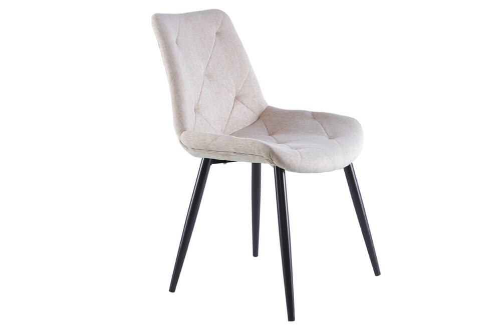 Silla Comedor Marlene Tejido Beige / Negro