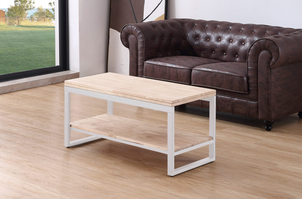Mesa centro elevable y extensible Steve roble Nordish / blanco