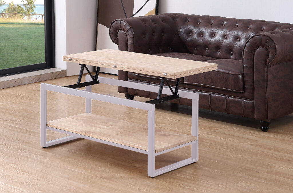 Mesa centro elevable y extensible Steve roble Nordish / blanco