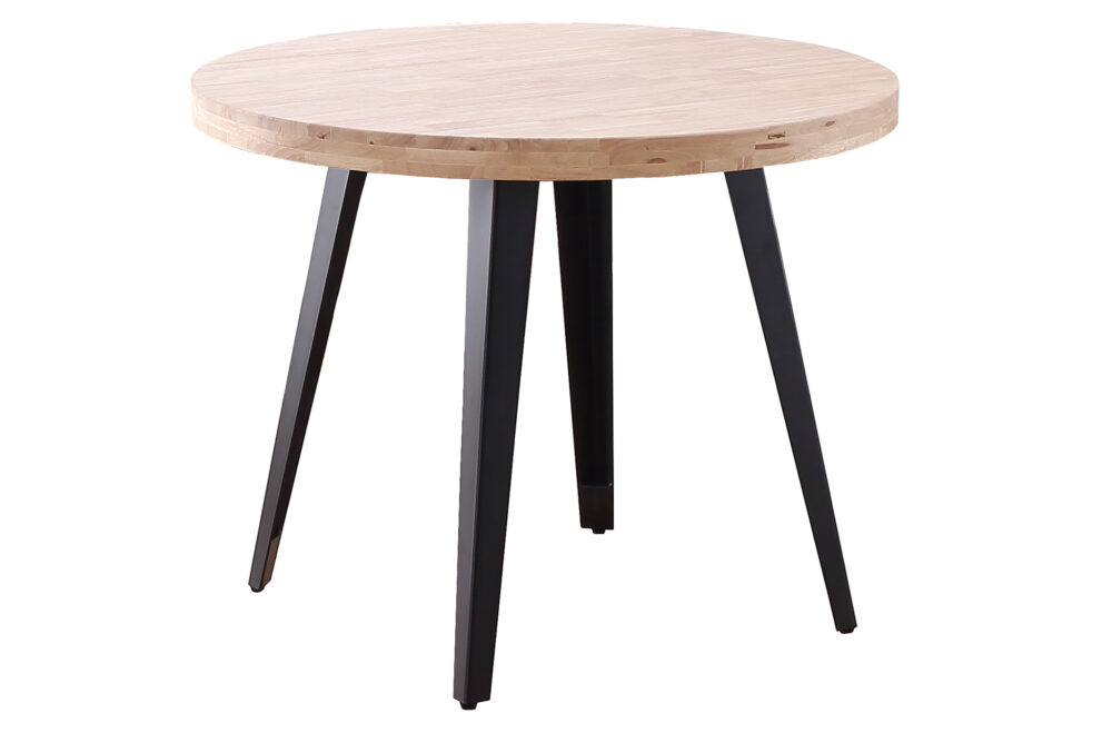 Mesa Comedor Redonda Fija Berg 100 Cm Roble Nordish / Negro.