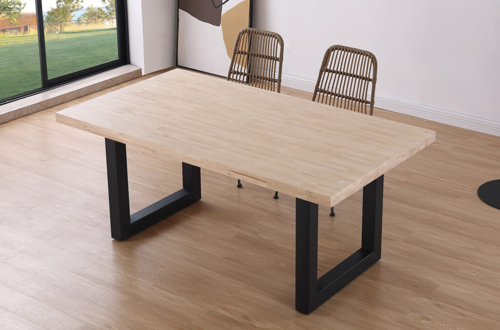 Mesa comedor fija Loft roble Nordish / negro 180 x 100 cm
