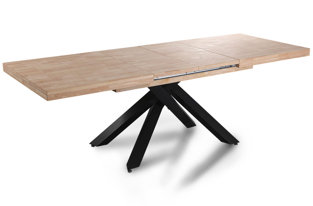 Mesa comedor extensible Xena roble Nordish / negro 160 – 200 – 240 x 90 cm