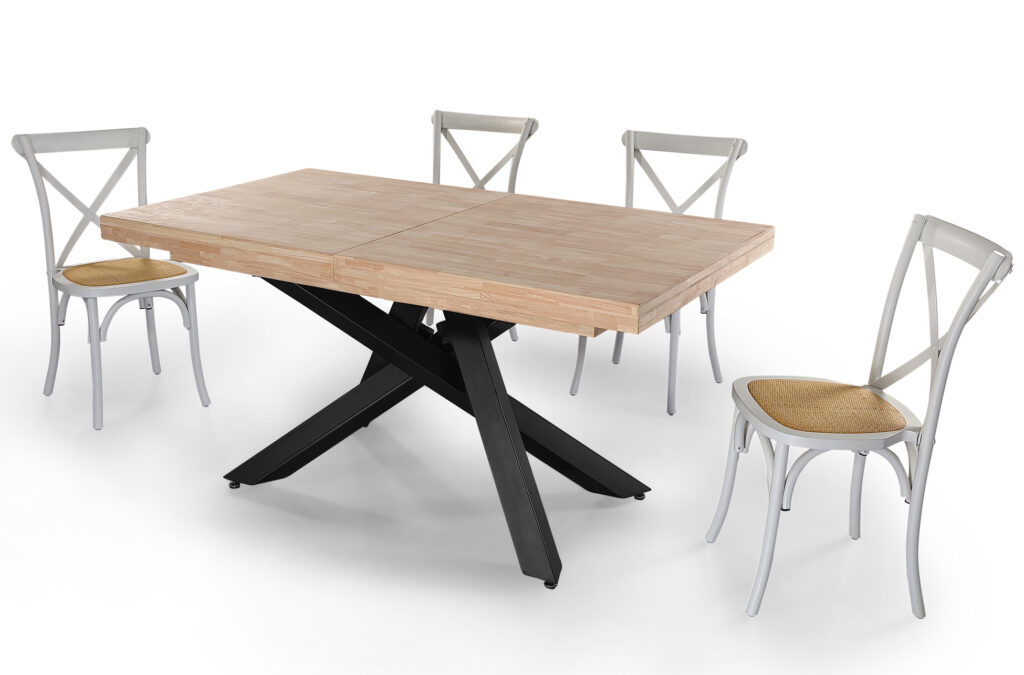 Mesa comedor extensible Xena roble Nordish / negro 160 – 200 – 240 x 90 cm