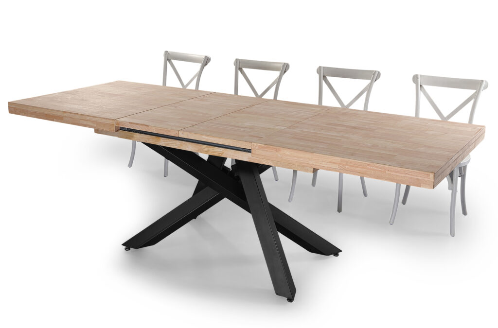 Mesa comedor extensible Xena roble Nordish / negro 160 – 200 – 240 x 90 cm