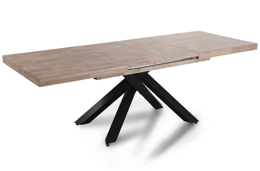 Mesa comedor extensible Xena roble Honey / negro 160 – 200 – 240 x 90 cm