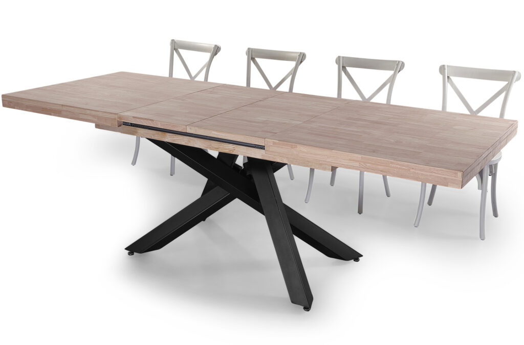 Mesa comedor extensible Xena roble Honey / negro 160 – 200 – 240 x 90 cm