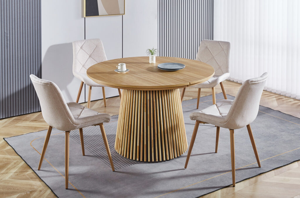 Mesa comedor redonda extensible Keanu Oak