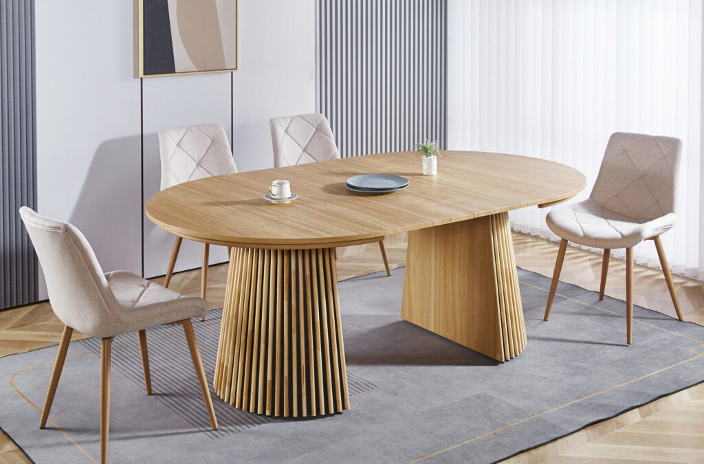 Mesa comedor redonda extensible Keanu Oak