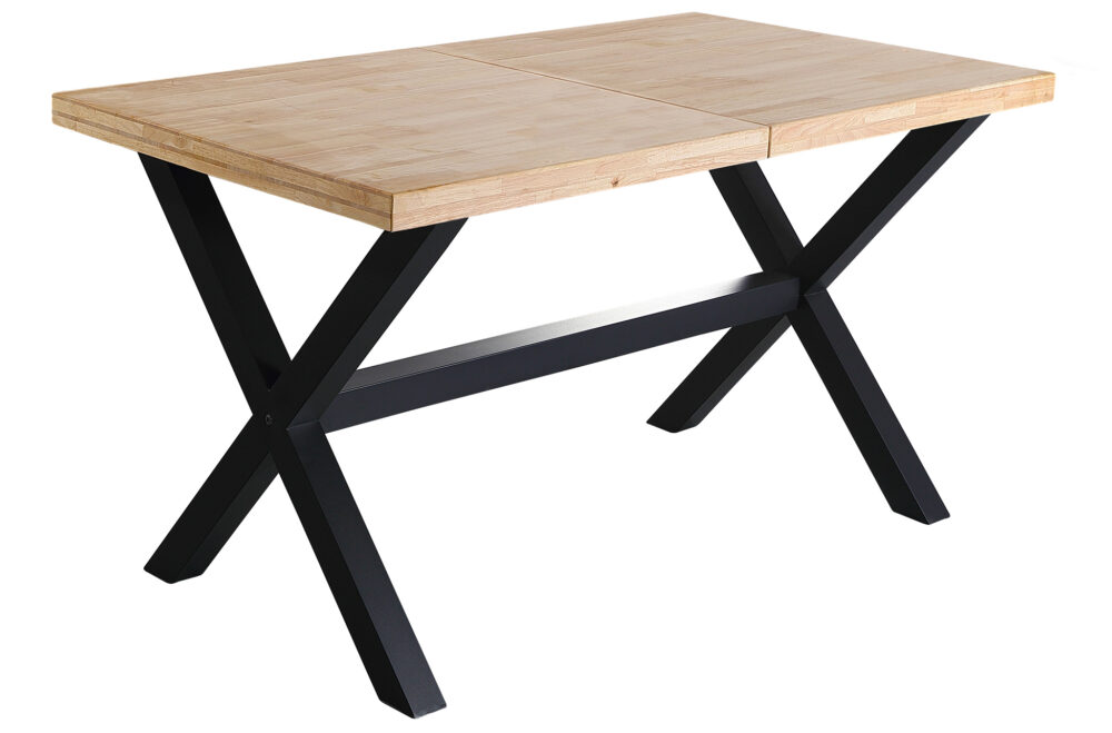 Mesa Comedor Extensible X-loft 140 - 180 - 220 X 90 Cm  Roble Nordish / Negro.