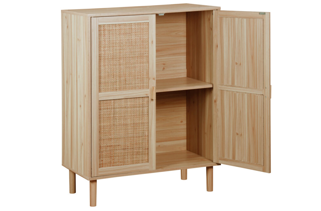 Armario Bajo Décor pino / rattan