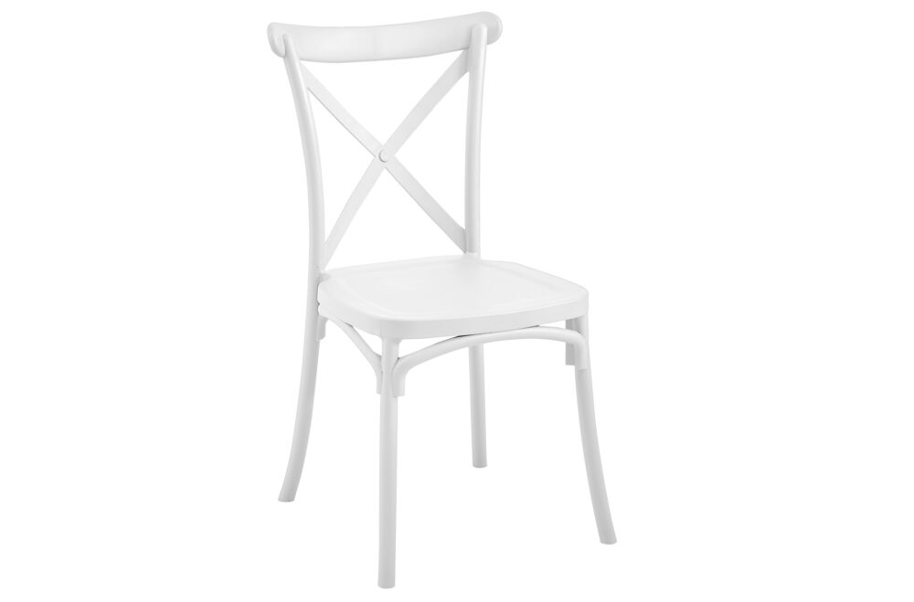 Silla Polipropileno Crossback Blanco.