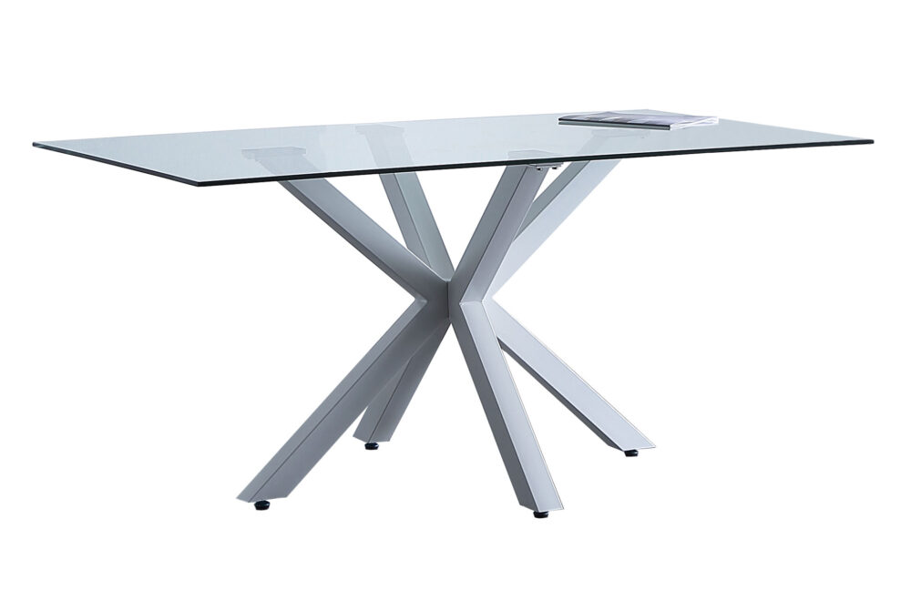 Mesa Comedor Fija Cross 160 X 90 Cm  Blanco.