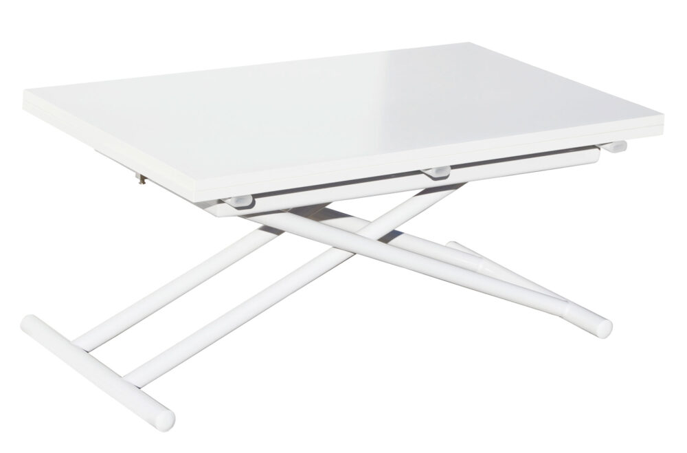 Mesa Centro Elevable Y Extensible Up - Down Blanco 100 X 50 Cm
