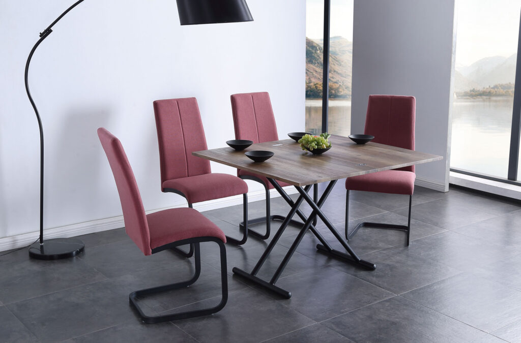 Mesa centro elevable y extensible Up – Down nogal / negro