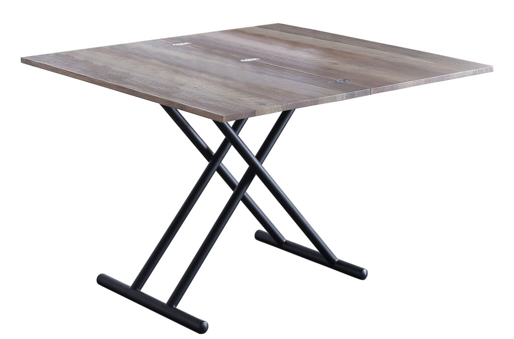 Mesa centro elevable y extensible Up – Down nogal / negro