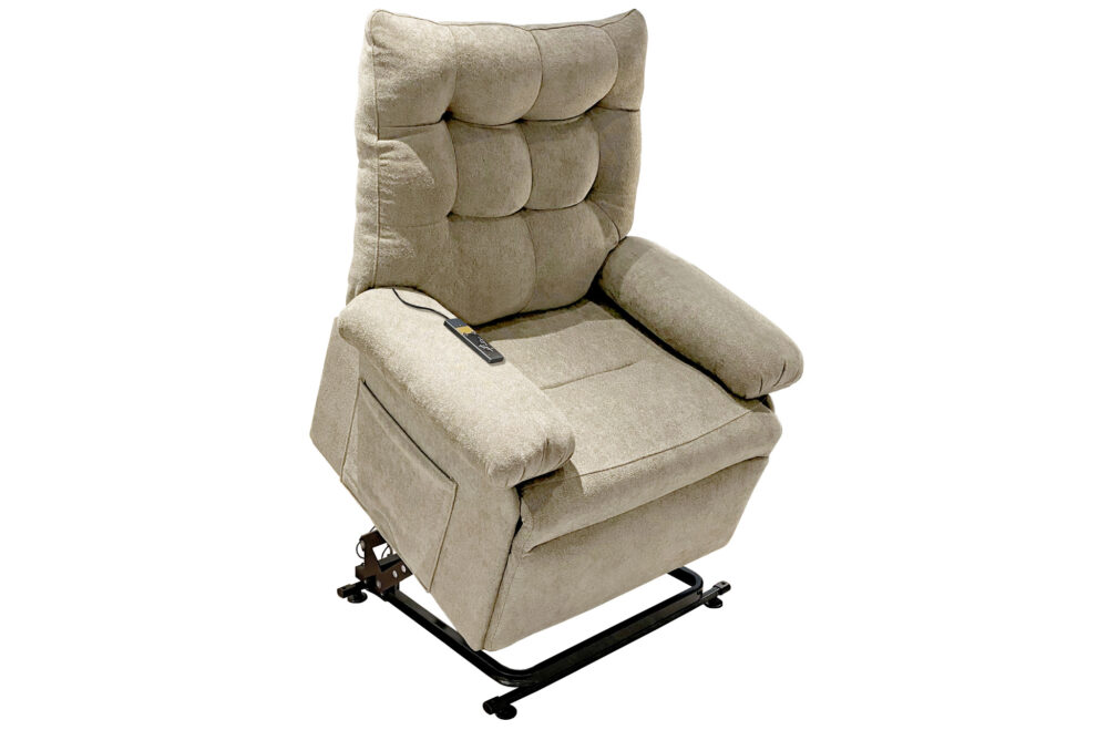 SILLON RELAX ELEVADOR MAJOR TEJIDO BEIGE ARENA.