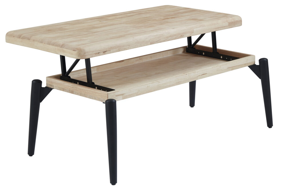 Mesa Centro Elevable Moon 120 X 60 Cm Roble Nordish / Negro