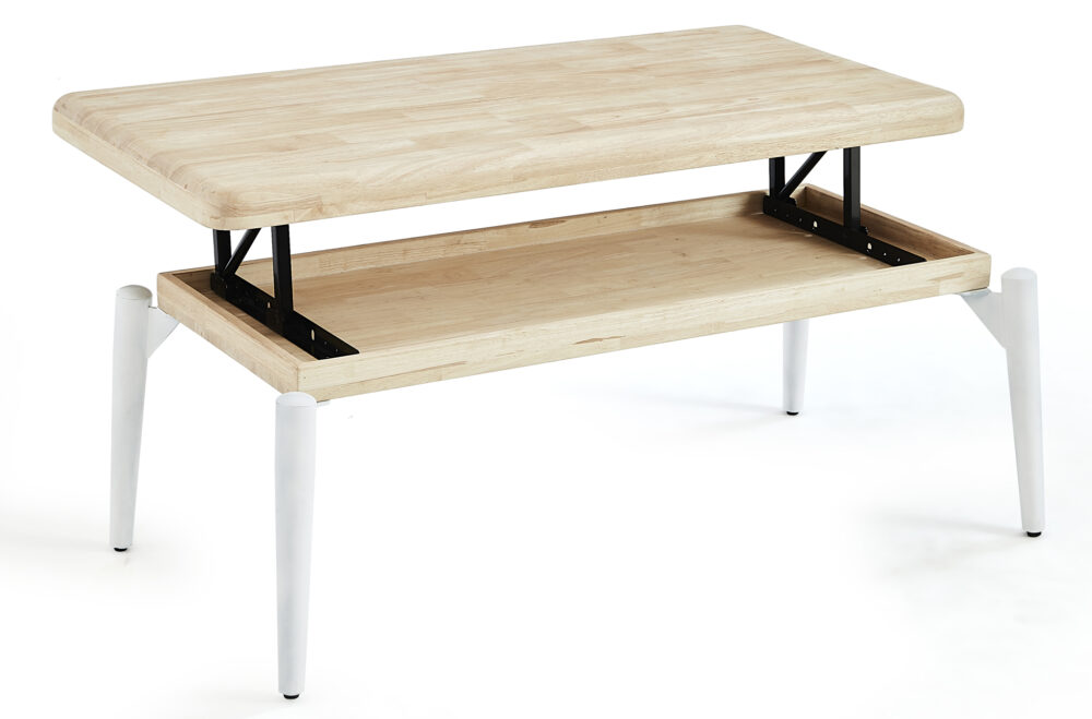 Mesa Centro Elevable Moon 120 X 60 Cm Roble Nordish / Blanco