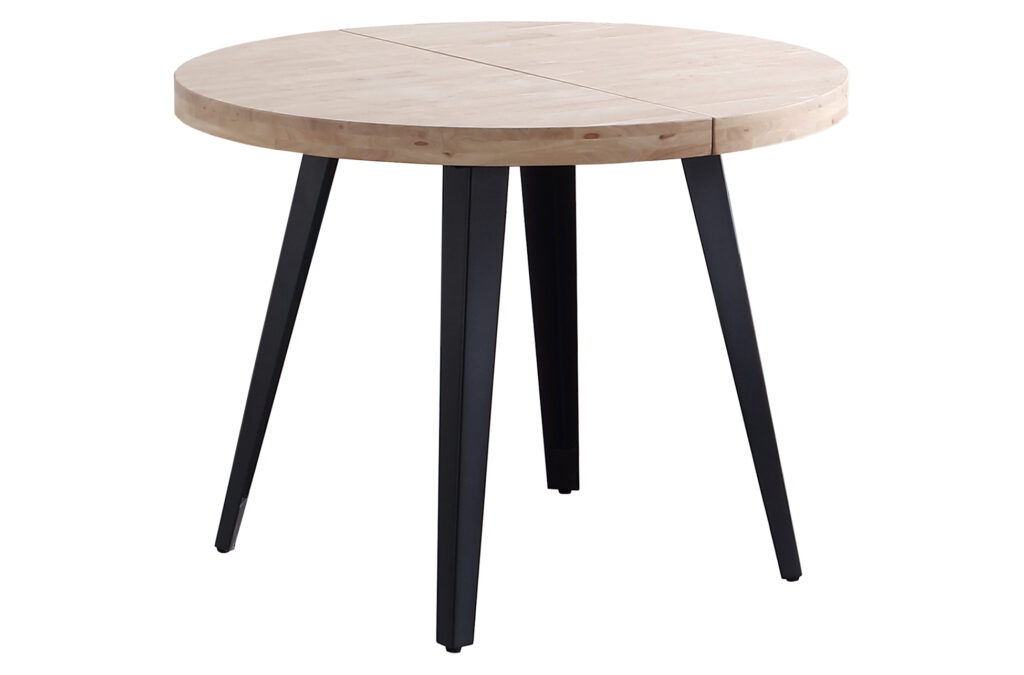 Mesa comedor redonda extensible Berg roble Nordish / negro 120 – 160 – 200 cm