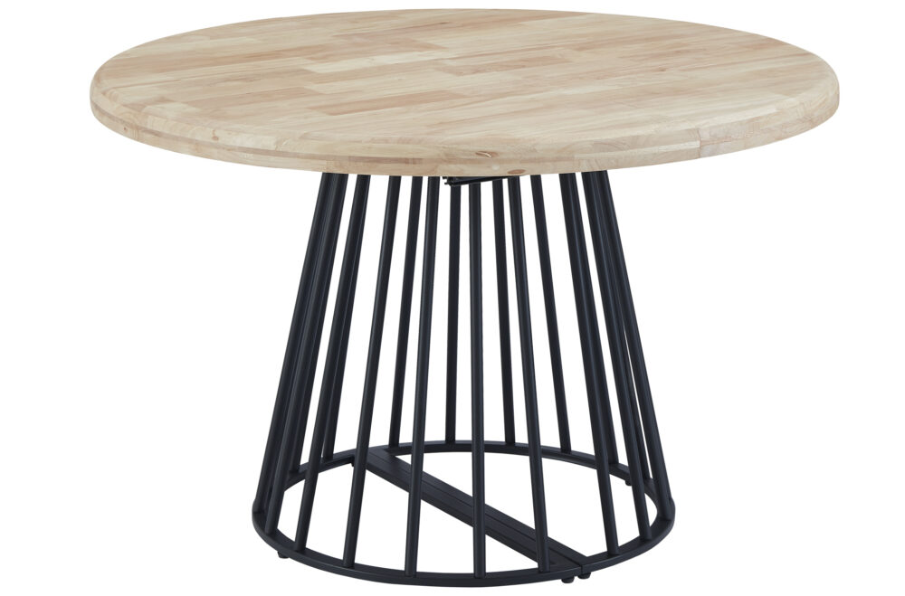 Mesa Comedor Redonda Extensible 120 - 160 - 200 Cm Brad Nordish / Negro