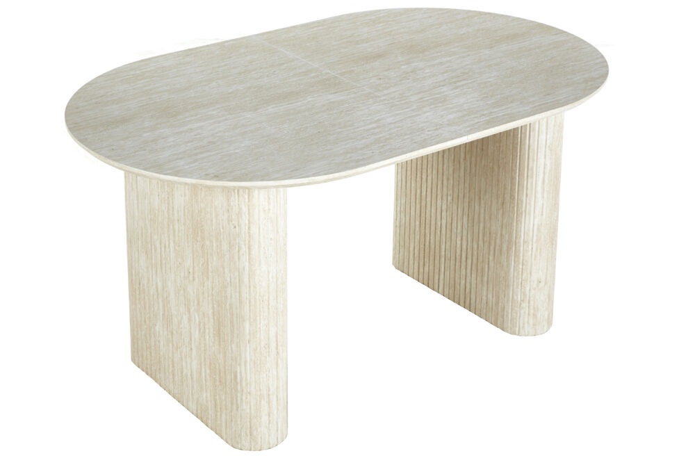 Mesa Comedor Oval Extensible 150 - 190 - 230 Cm Pietra Travertino